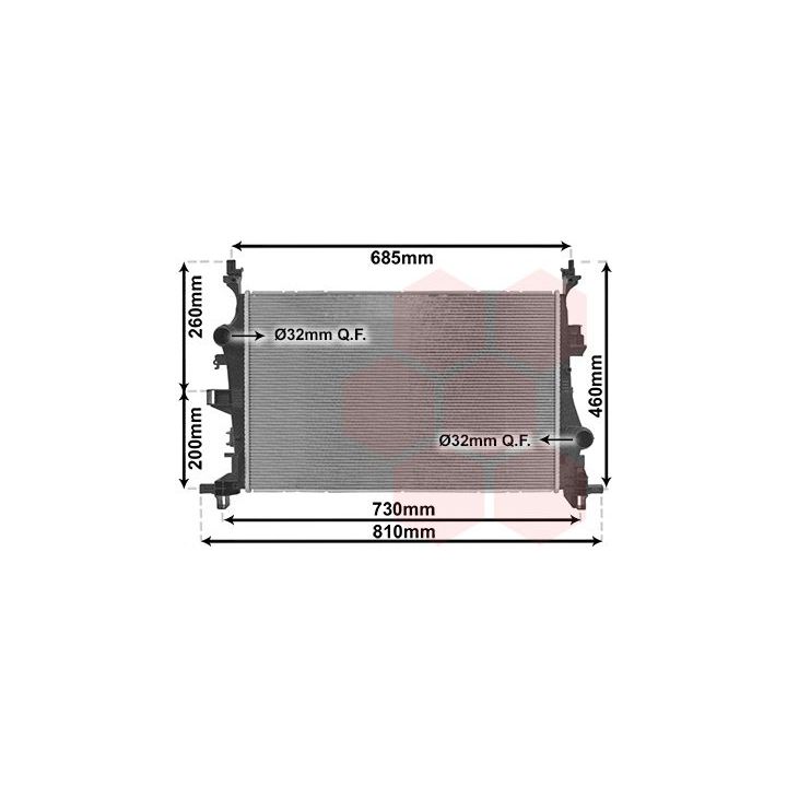 Radiatorius, variklio aušinimas VAN WEZEL 17012701