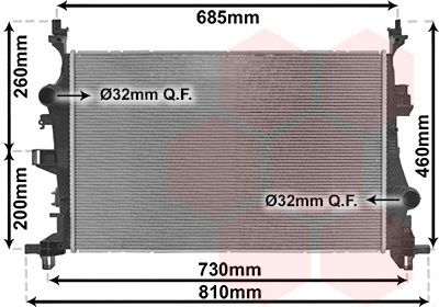 Radiatorius, variklio aušinimas VAN WEZEL 17012701