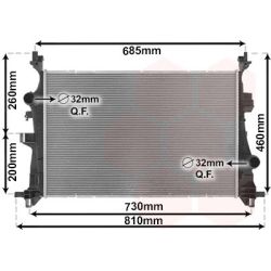 Radiatorius, variklio aušinimas VAN WEZEL 17012703