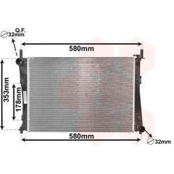Radiatorius, variklio aušinimas VAN WEZEL 18002325