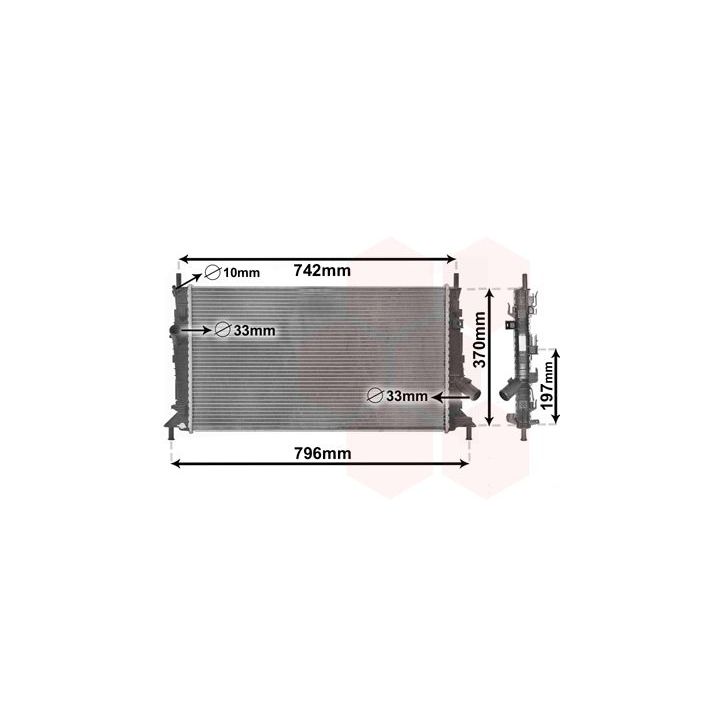 Radiatorius, variklio aušinimas VAN WEZEL 18002369