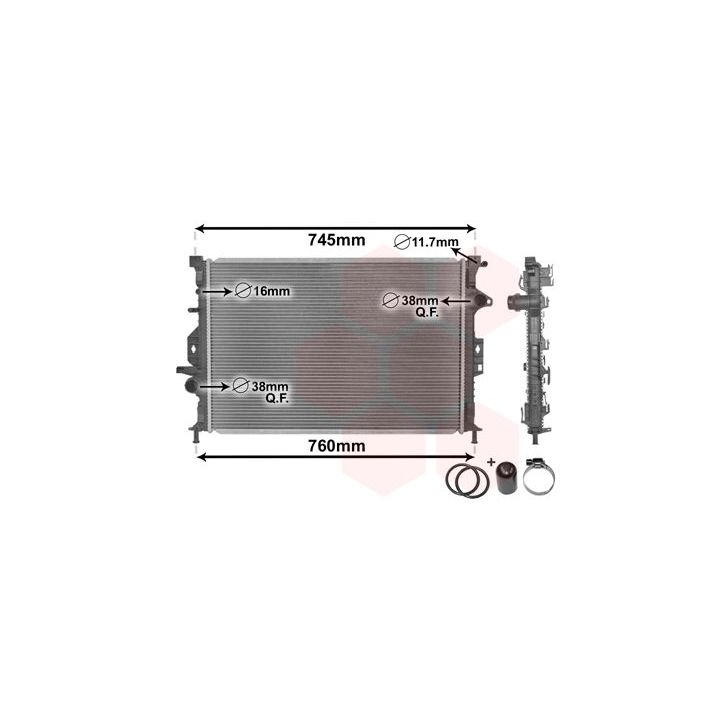 Radiatorius, variklio aušinimas VAN WEZEL 18002425