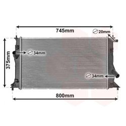 Radiatorius, variklio aušinimas VAN WEZEL 27002183