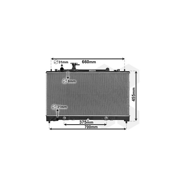 Radiatorius, variklio aušinimas VAN WEZEL 27002228