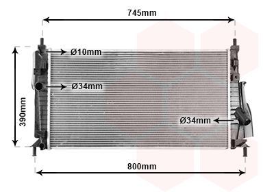 Radiatorius, variklio aušinimas VAN WEZEL 27002246