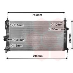 Radiatorius, variklio aušinimas VAN WEZEL 27002254