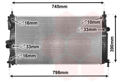 Radiatorius, variklio aušinimas VAN WEZEL 27002254