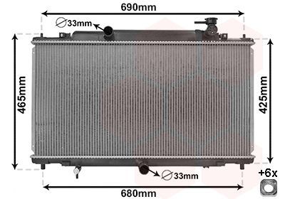 Radiatorius, variklio aušinimas VAN WEZEL 27002280