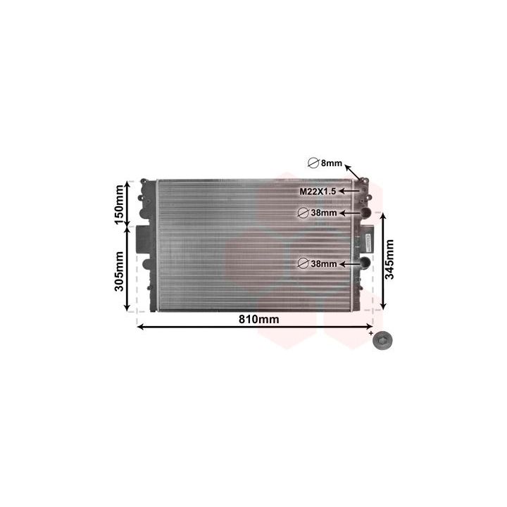 Radiatorius, variklio aušinimas VAN WEZEL 28002043