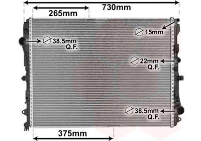 Radiatorius, variklio aušinimas VAN WEZEL 30002667