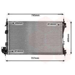 Radiatorius, variklio aušinimas VAN WEZEL 37002340