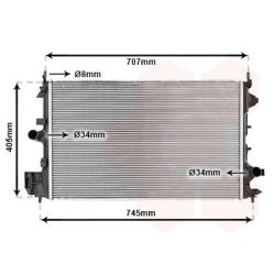 Radiatorius, variklio aušinimas VAN WEZEL 37002396