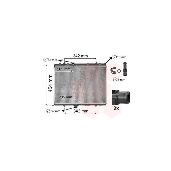 Radiatorius, variklio aušinimas VAN WEZEL 40002267