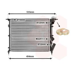 Radiatorius, variklio aušinimas VAN WEZEL 43002109