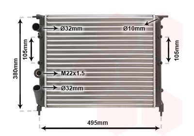 Radiatorius, variklio aušinimas VAN WEZEL 43002118