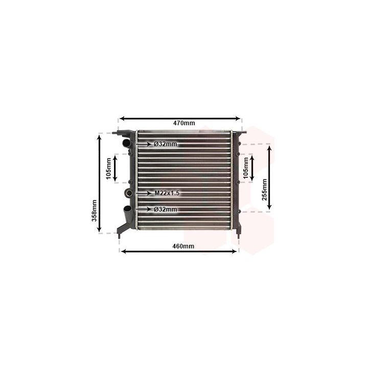 Radiatorius, variklio aušinimas VAN WEZEL 43002121