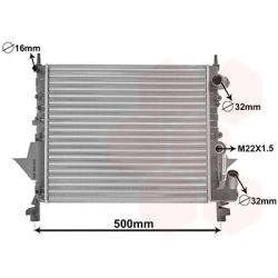 Radiatorius, variklio aušinimas VAN WEZEL 43002158