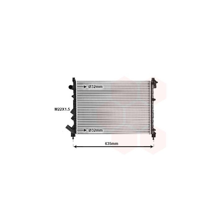 Radiatorius, variklio aušinimas VAN WEZEL 43002164