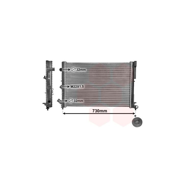 Radiatorius, variklio aušinimas VAN WEZEL 43002165