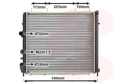 Radiatorius, variklio aušinimas VAN WEZEL 43002174