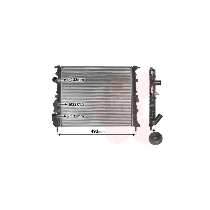 Radiatorius, variklio aušinimas VAN WEZEL 43002197