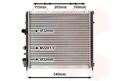 Radiatorius, variklio aušinimas VAN WEZEL 43002215