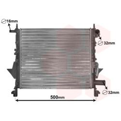 Radiatorius, variklio aušinimas VAN WEZEL 43002217