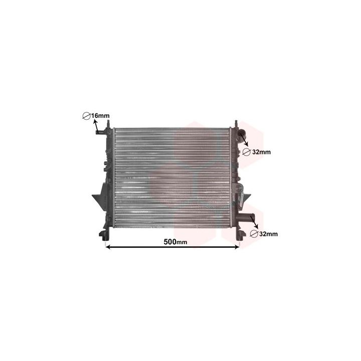 Radiatorius, variklio aušinimas VAN WEZEL 43002217