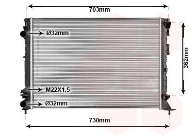 Radiatorius, variklio aušinimas VAN WEZEL 43002259