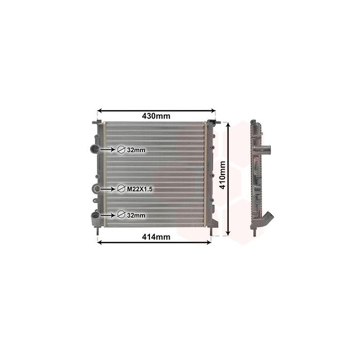 Radiatorius, variklio aušinimas VAN WEZEL 43002260