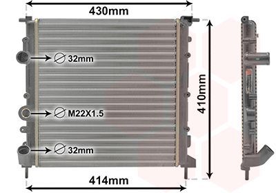 Radiatorius, variklio aušinimas VAN WEZEL 43002260