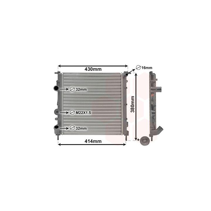 Radiatorius, variklio aušinimas VAN WEZEL 43002261
