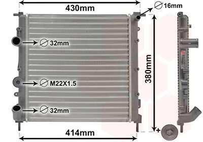 Radiatorius, variklio aušinimas VAN WEZEL 43002261