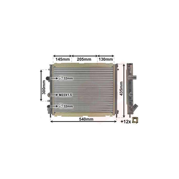 Radiatorius, variklio aušinimas VAN WEZEL 43002267