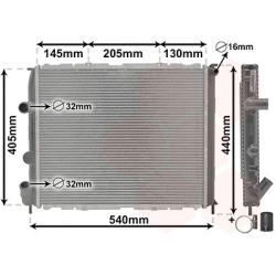 Radiatorius, variklio aušinimas VAN WEZEL 43002268
