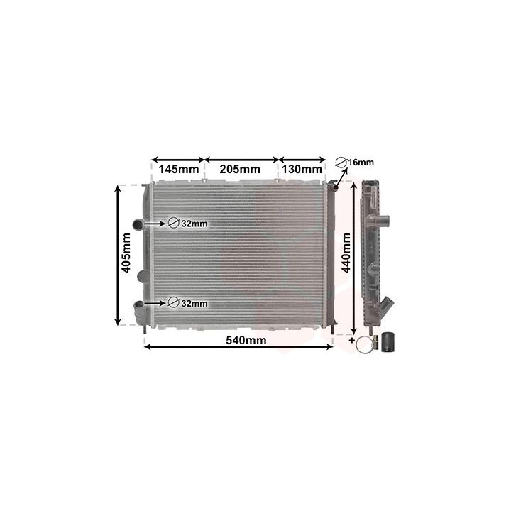 Radiatorius, variklio aušinimas VAN WEZEL 43002268