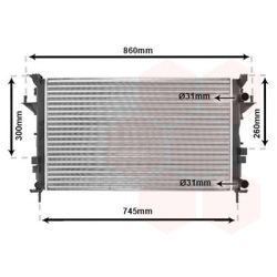 Radiatorius, variklio aušinimas VAN WEZEL 43002290