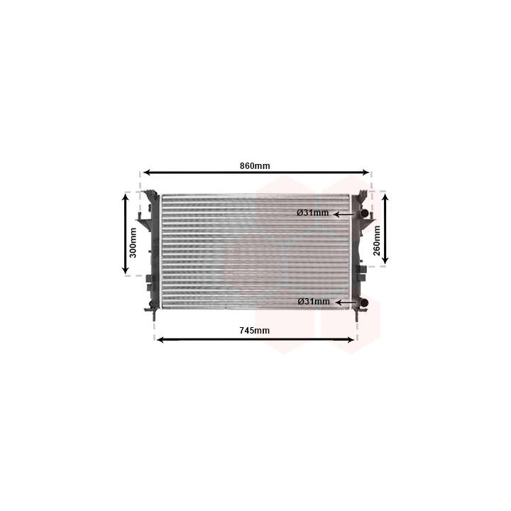 Radiatorius, variklio aušinimas VAN WEZEL 43002290