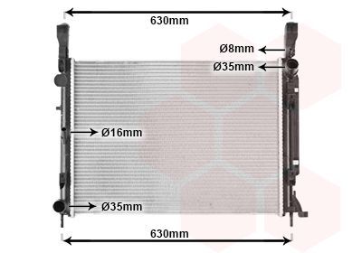 Radiatorius, variklio aušinimas VAN WEZEL 43002472