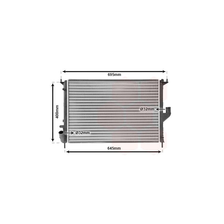 Radiatorius, variklio aušinimas VAN WEZEL 43002477