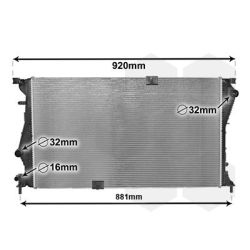 Radiatorius, variklio aušinimas VAN WEZEL 43002601