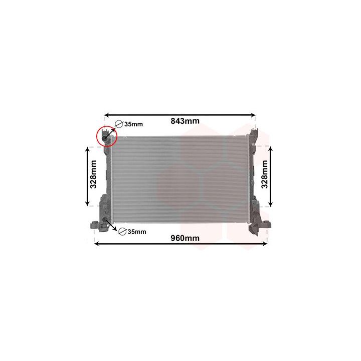 Radiatorius, variklio aušinimas VAN WEZEL 43002623