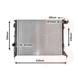 Radiatorius, variklio aušinimas VAN WEZEL 43012711