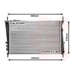 Radiatorius, variklio aušinimas VAN WEZEL 77002037