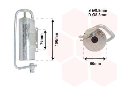Džiovintuvas, oro kondicionierius VAN WEZEL 3700D335