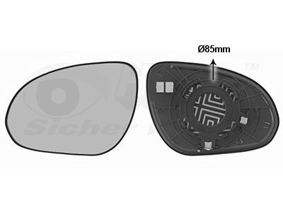 Veidrodėlio stiklas, išorinis veidrodėlis VAN WEZEL 8207831