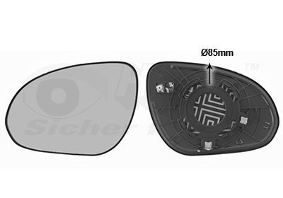 Veidrodėlio stiklas, išorinis veidrodėlis VAN WEZEL 8207837