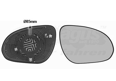 Veidrodėlio stiklas, išorinis veidrodėlis VAN WEZEL 8207838