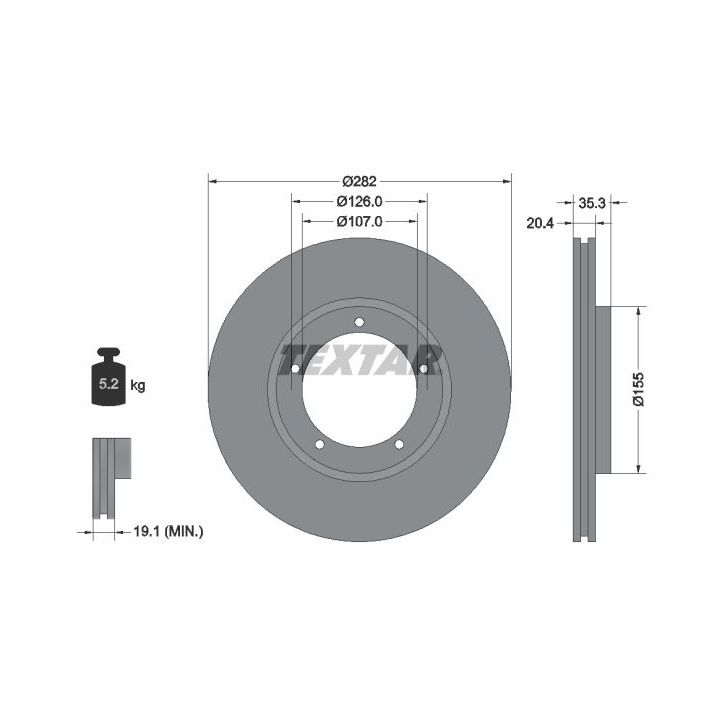 Stabdžių diskas TEXTAR 92006105