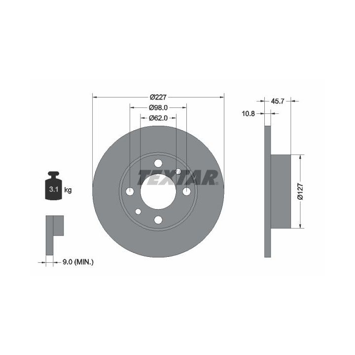 Stabdžių diskas TEXTAR 92019300